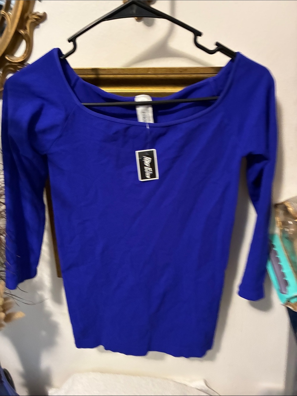Nikibiki Cobalt Scoop Neck Long Sleeve Top
